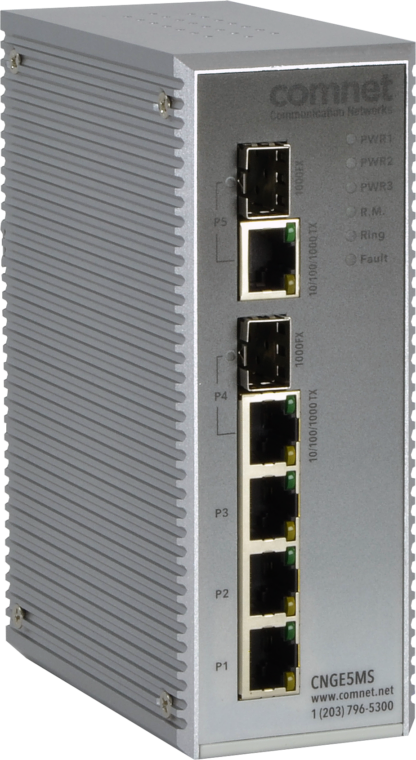 CNGE5MS - Switch Industriel manageable L2 3 ports Gigabit Ethernet & 2 ports combo 10/100/1000base-TX/SFP