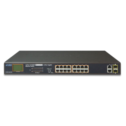 FGSW-1822VHP - Switch Plug & Play Fast Ethernet 16 ports PoE+, 2 ports Combo, LCD, rackable 19"