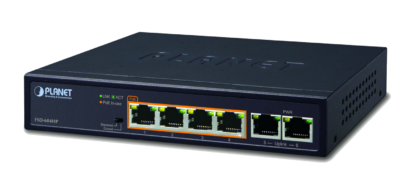 FSD-604HP - Switch Plug & Play Fast Ethernet 4 ports PoE+, 2 ports Fast Ethernet, format desktop