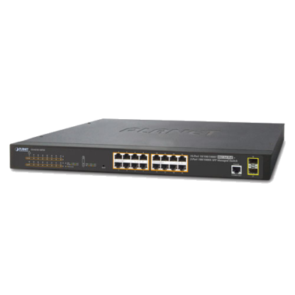 GS-4210-16P2S - Switch manageable L2, 16 ports Gigabit Ethernet PoE+ & 2 emplacements SFP