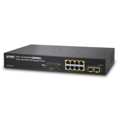 GS-4210-8P2S - Switch Manageable L2, 8 ports Gigabit Ethernet PoE+ & 2 emplacements SFP