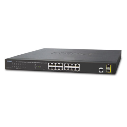 GS-4210-16T2S - Switch manageable L2, 16 ports Gigabit Ethernet & 2 emplacements SFP