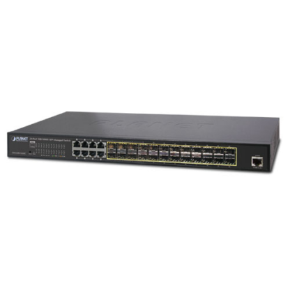 GS-5220-16S8CR - Switch manageable L2+, 24 emplacements SFP dont 8 combo, 4 emplacements SFP+ 10Gbase-X