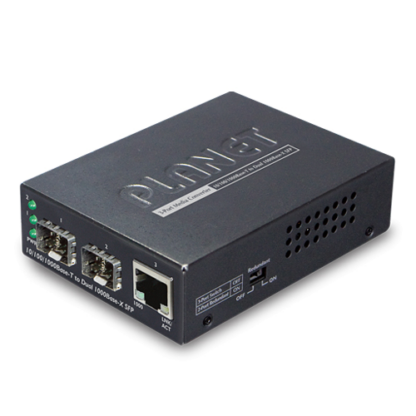 GT-1205A - Convertisseur de média 1 port RJ45 Gigabit Ethernet vers 2 emplacements SFP 100/1000Base-X