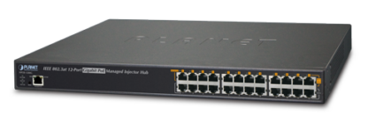 HPOE-1200G - Injecteur/hub manageable PoE/PoE+ 30 W, 12 ports 10/100/1000Base-TX, rackable 19P