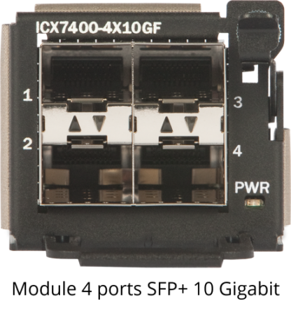 ICX7450-48P-E - Switch modulaire L3, 48 ports Gigabit PoE+ dont 8 PoH, 3 modules de stack/uplink préinstallés, avec alimentation – Image 5