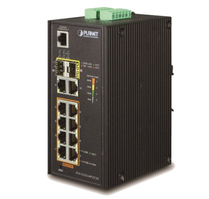 IGS-5225-8P2T2S - Switch industriel IP30 manageable L2+, 8 ports Gigabit PoE+, 2 ports 10/100/1000Base-TX, 2 emplacements SFP