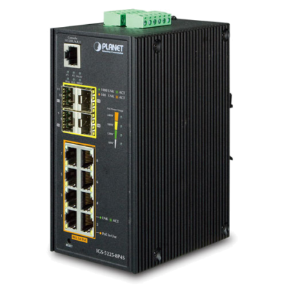 IGS-5225-8P4S - Switch Industriel IP30 manageable niveau 2+, 8 ports PoE+ Gigabit Ethernet, 4 emplacements SFP