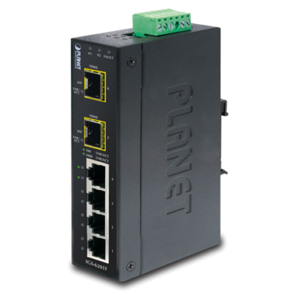 IGS-620TF - Switch industriel IP30 Plug & Play 4 ports Gigabit Ethernet & 2 emplacements SFP, température étendue