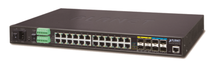 IGS-6325-20T4C4X - Switch industriel IP30 manageable niveau 3, 24 ports Gigabit Ethernet dont 4 ports Combo, 4 ports SFP+ 10G