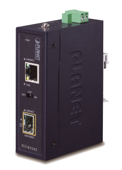 IGT-815AT - Convertisseur de média industriel IP30 Gigabit Ethernet vers 1 port SFP, format compact