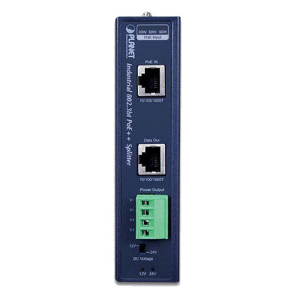 IPOE-173S - Splitter industriel IP30 PoE++ 802.3bt 70 W 10/100/1000Base-TX, tension en sortie 12 V/19 V/24 V, Rail-DIN – Image 2