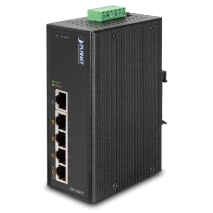 ISW-504PT - Switch industriel IP30 Plug & Play, 5 ports Fast Ethernet dont 4 ports PoE