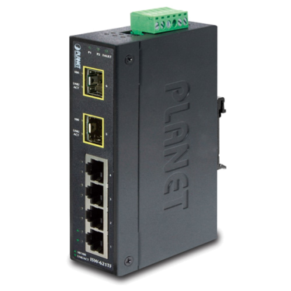 ISW-621TF - Switch industriel IP30 Plug & Play 4 ports Fast Ethernet & 2 emplacements SFP, température étendue