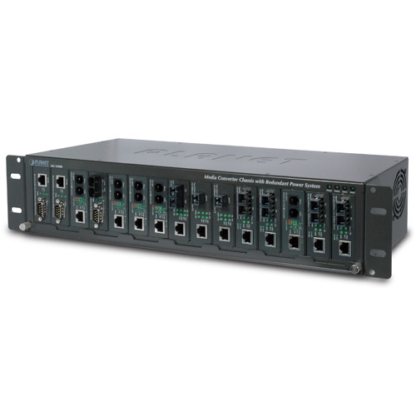 MC-1500R48 - Châssis 15 slots pour convertisseurs de média, 48V DC, rackable 19P