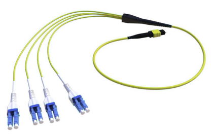 Fan-out MPOM/LC monomode G657A1, 8FO QSFP+ vers 4x10G, élite, jaune.