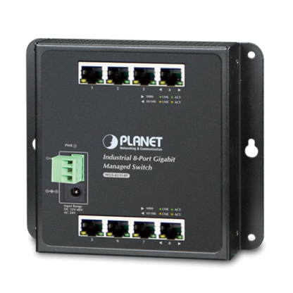 WGS-4215-8T - Switch industriel IP30 Manageable L2, 8 ports Gigabit Ethernet, montage sur mur