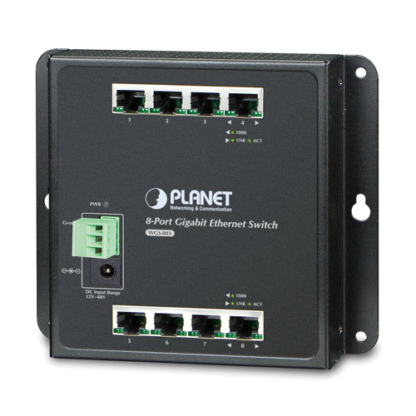 WGS-803 - Switch industriel IP30 Plug & Play 8 ports Gigabit Ethernet, montage sur mur